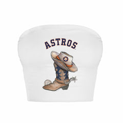 Houston Astros Tiny Turnip Women's Cowboy Boot Crop Tube Top Near Me