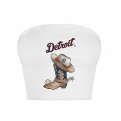 Detroit Tigers Tiny Turnip Women's Cowboy Boot Crop Tube Top for sale