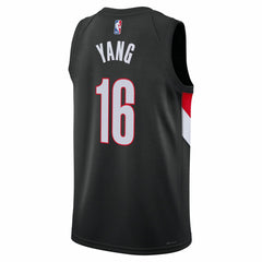 Nike - Yang Hansen Portland Trail Blazers Unisex Swingman Jersey - Icon Edition - Black