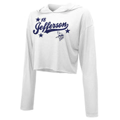 Justin Jefferson Minnesota Vikings Majestic Threads Women's Glitter Wordmark Hoodie White - NFL
