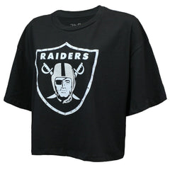 Maxx Crosby Las Vegas Raiders Majestic Threads Women's Swarovski Crystals Boxy Cropped Name & Number T-Shirt Black - NFL