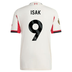 Adidas Alexander Isak Liverpool 2025/26 Away Player Jerseys - White