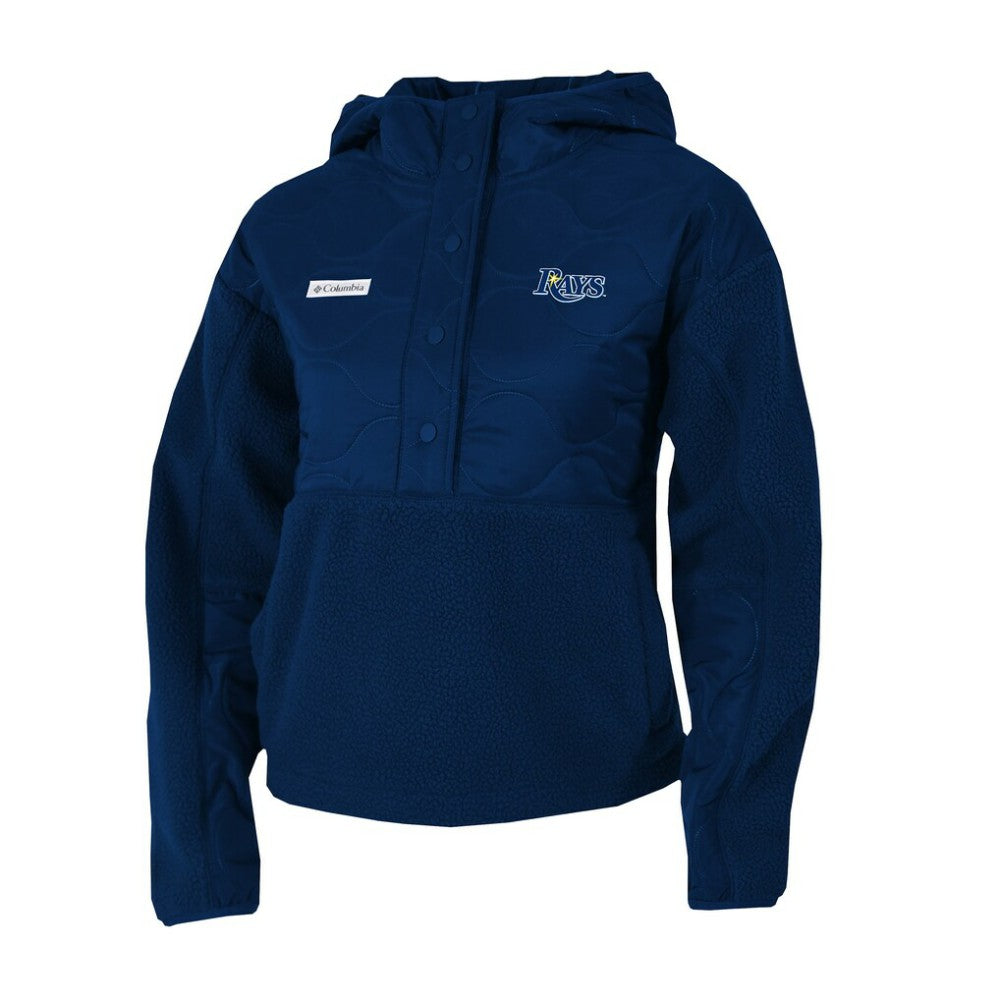 Tampa Bay Rays Columbia Women's Cloud Point Hooded Fleece Half-Snap Pullover Jacket discount