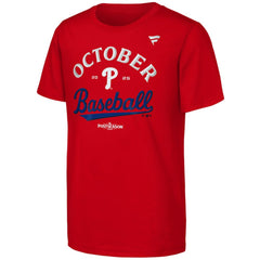 Philadelphia Phillies Fanatics Youth 2025 MLB Postseason Locker Room T-Shirt Near Me