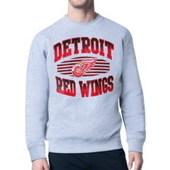 Detroit Red Wings - Starter Team Grit Graphic Fleece Pullover Sweatshirt Gray