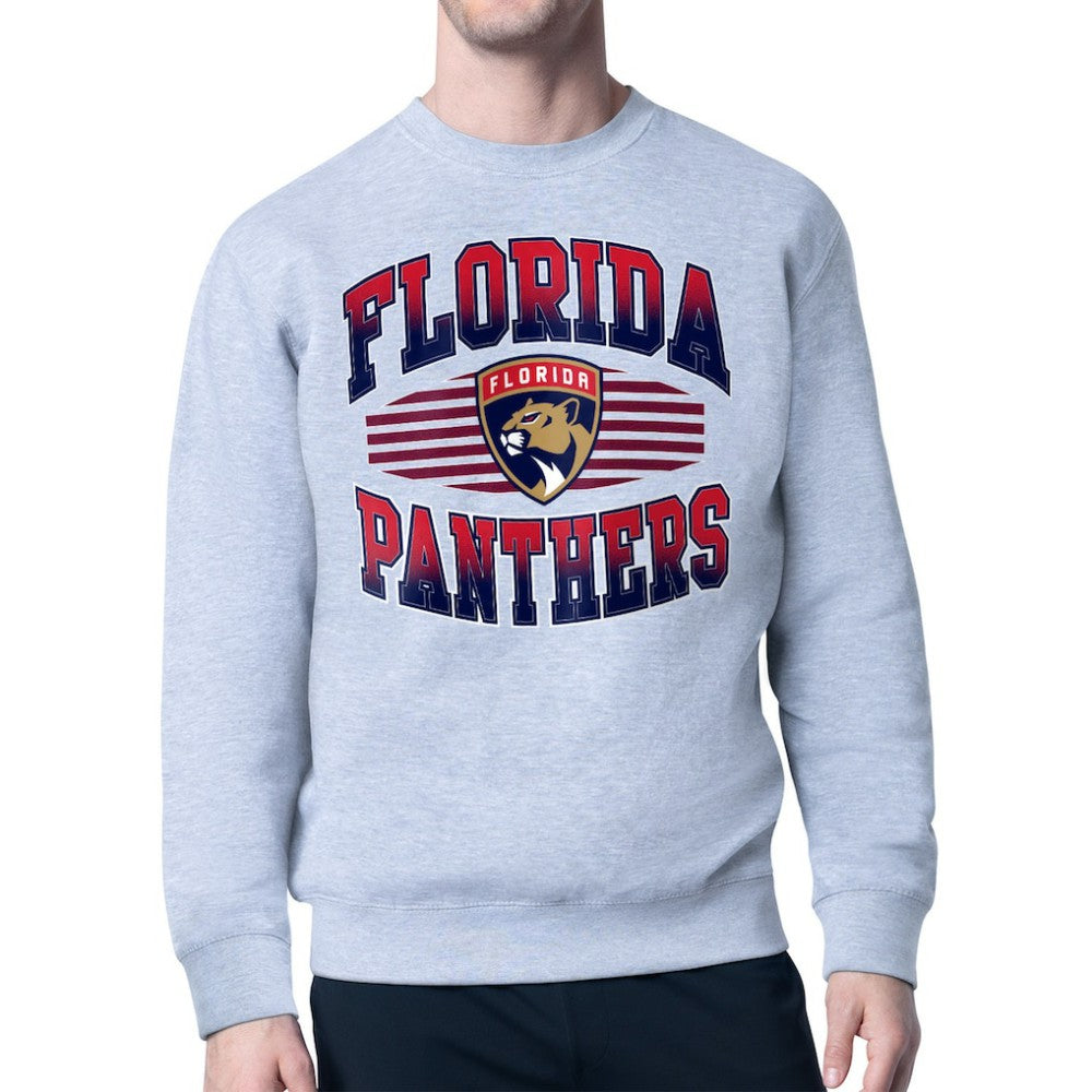 Florida Panthers - Starter Team Grit Graphic Fleece Pullover Sweatshirt Gray