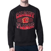 Calgary Flames - Starter Team Grit Graphic Fleece Pullover Sweatshirt Black