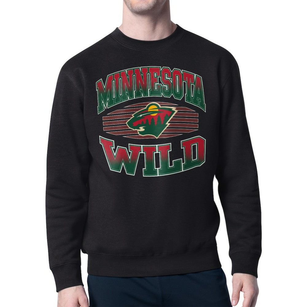 Minnesota Wild - Starter Team Grit Graphic Fleece Pullover Sweatshirt Black