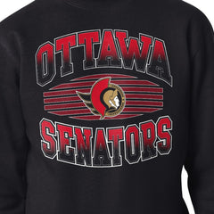 Ottawa Senators - Starter Team Grit Graphic Fleece Pullover Sweatshirt Black