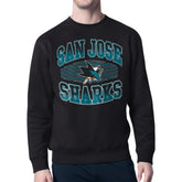 San Jose Sharks - Starter Team Grit Graphic Fleece Pullover Sweatshirt Black