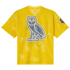 NBA - Golden State Warriors OVO x NBA Mesh Football Fashion Jersey - Gold