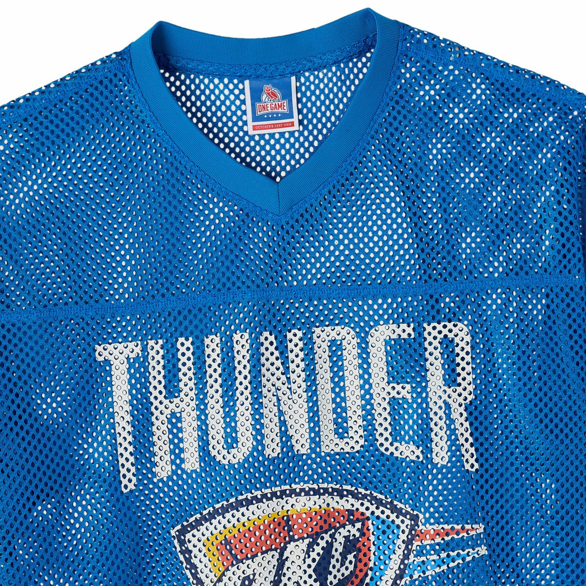 Oklahoma City Thunder OVO x NBA Mesh Football Fashion Jersey - Blue shop | NBA Jerseys