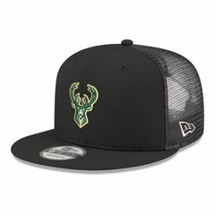 New Era - Milwaukee Bucks Core Logo Meshback 9FIFTY Snapback Hat - Black