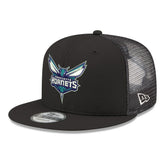 New Era - Charlotte Hornets Core Logo Meshback 9FIFTY Snapback Hat - Black