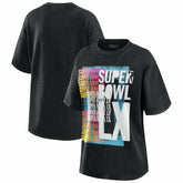 Super Bowl LX WEAR by Erin Andrews Women's Vintage Boyfriend T-Shirt Black - NFL