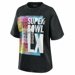Super Bowl LX WEAR by Erin Andrews Women's Vintage Boyfriend T-Shirt Black - NFL