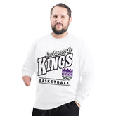 NBA - Sacramento Kings G-III Sports by Carl Banks Adaptive Headliner Fleece Crewneck Sweatshirt - White