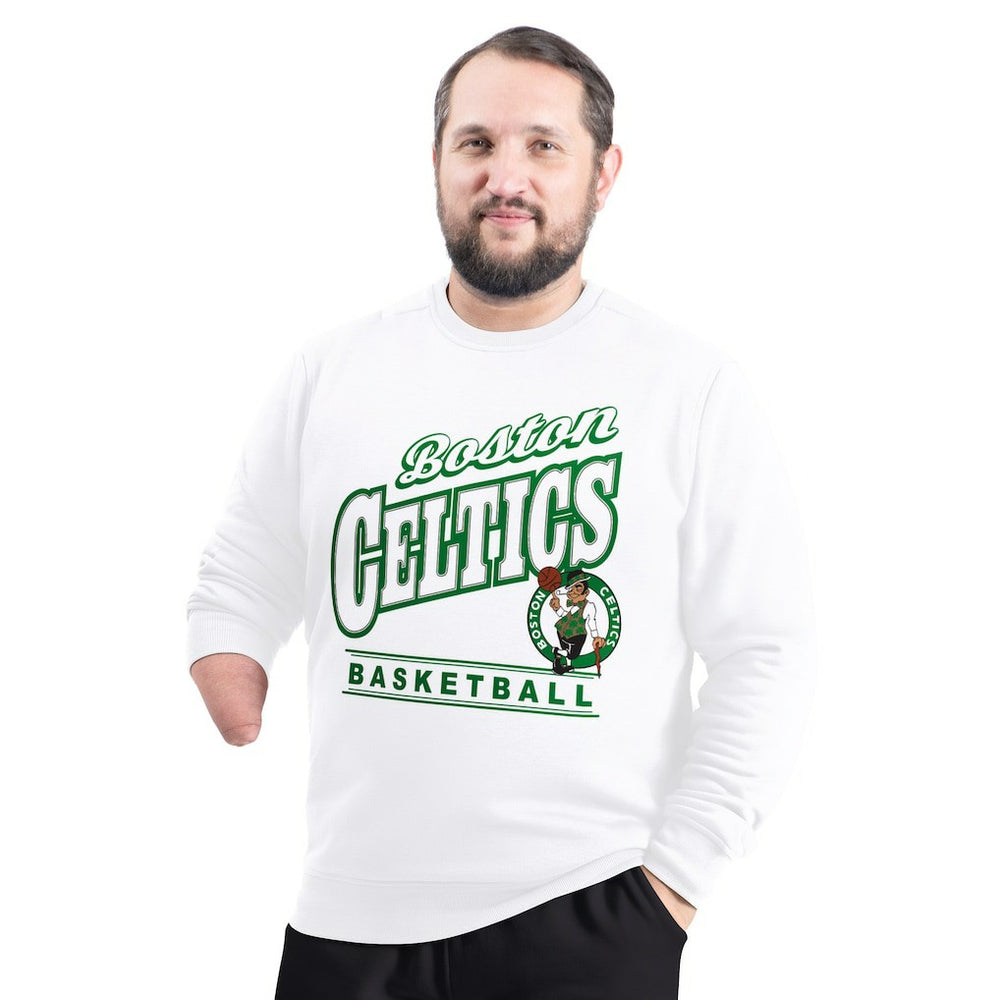 NBA - Boston Celtics G-III Sports by Carl Banks Adaptive Headliner Fleece Crewneck Sweatshirt - White