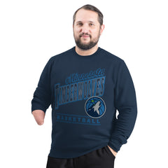 NBA - Minnesota Timberwolves G-III Sports by Carl Banks Adaptive Headliner Fleece Crewneck Sweatshirt - Navy
