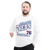 NBA - Philadelphia 76ers G-III Sports by Carl Banks Adaptive Headliner Fleece Crewneck Sweatshirt - White