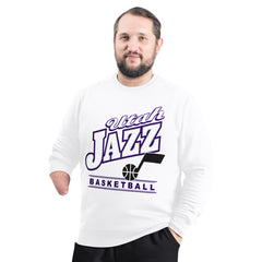 NBA - Utah Jazz G-III Sports by Carl Banks Adaptive Headliner Fleece Crewneck Sweatshirt - White