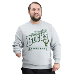 NBA - Milwaukee Bucks G-III Sports by Carl Banks Adaptive Headliner Fleece Crewneck Sweatshirt - Gray