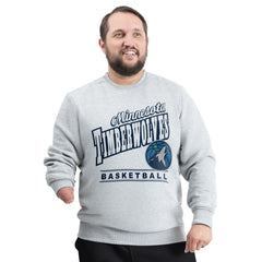 NBA - Minnesota Timberwolves G-III Sports by Carl Banks Adaptive Headliner Fleece Crewneck Sweatshirt - Gray