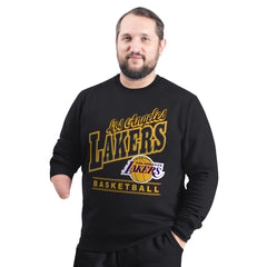 NBA - Los Angeles Lakers G-III Sports by Carl Banks Adaptive Headliner Fleece Crewneck Sweatshirt - Black