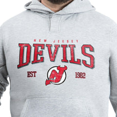 New Jersey Devils - G-III Sports by Carl Banks Adaptive Classic Team Spirit Fleece Hoodie Gray
