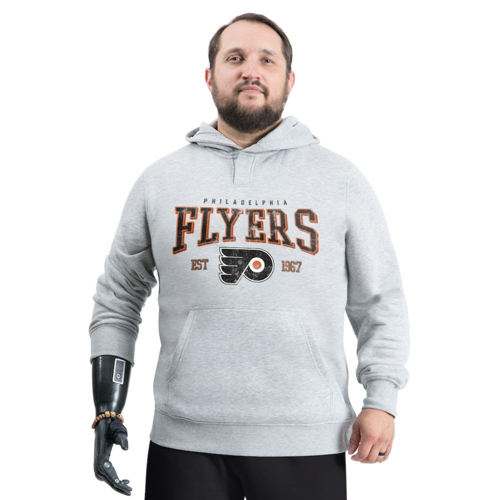 Philadelphia Flyers - G-III Sports by Carl Banks Adaptive Classic Team Spirit Fleece Hoodie Gray
