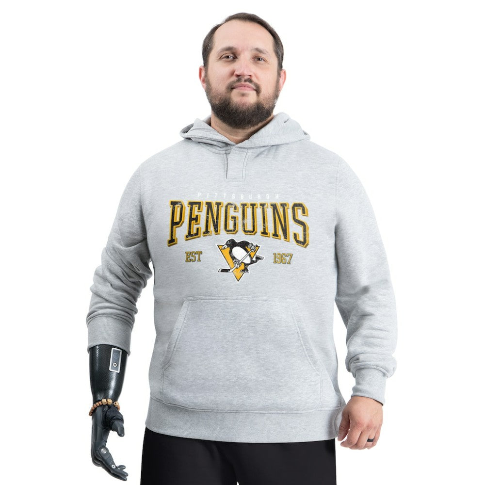 Pittsburgh Penguins G-III Sports by Carl Banks Adaptive Classic Team Spirit Fleece Hoodie Gray