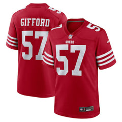 Luke Gifford San Francisco 49ers Team Game Jersey Scarlet - Nike