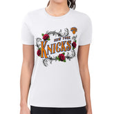 NBA - New York Knicks G-III 4Her by Carl Banks Women's Super-Slim Fit Lightweight Roses Crew Neck T-Shirt - White