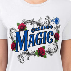 NBA - Orlando Magic G-III 4Her by Carl Banks Women's Super-Slim Fit Lightweight Roses Crew Neck T-Shirt - White