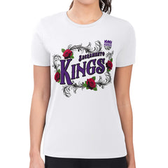 NBA - Sacramento Kings G-III 4Her by Carl Banks Women's Super-Slim Fit Lightweight Roses Crew Neck T-Shirt - White