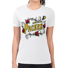 NBA - Indiana Pacers G-III 4Her by Carl Banks Women's Super-Slim Fit Lightweight Roses Crew Neck T-Shirt - White