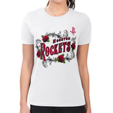 NBA - Houston Rockets G-III 4Her by Carl Banks Women's Super-Slim Fit Lightweight Roses Crew Neck T-Shirt - White
