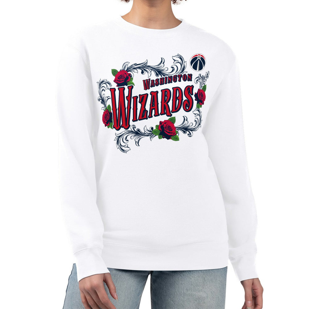 NBA - Washington Wizards G-III 4Her by Carl Banks Women's Roses Fleece Tri-Blend Sweatshirt - White