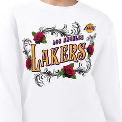 NBA - Los Angeles Lakers G-III 4Her by Carl Banks Women's Roses Fleece Tri-Blend Sweatshirt - White
