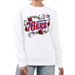 NBA - Philadelphia 76ers G-III 4Her by Carl Banks Women's Roses Fleece Tri-Blend Sweatshirt - White