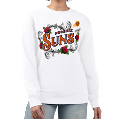 NBA - Phoenix Suns G-III 4Her by Carl Banks Women's Roses Fleece Tri-Blend Sweatshirt - White
