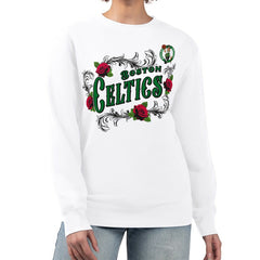 NBA - Boston Celtics G-III 4Her by Carl Banks Women's Roses Fleece Tri-Blend Sweatshirt - White