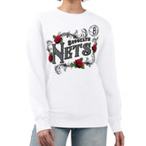 NBA - Brooklyn Nets G-III 4Her by Carl Banks Women's Roses Fleece Tri-Blend Sweatshirt - White