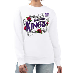 NBA - Sacramento Kings G-III 4Her by Carl Banks Women's Roses Fleece Tri-Blend Sweatshirt - White