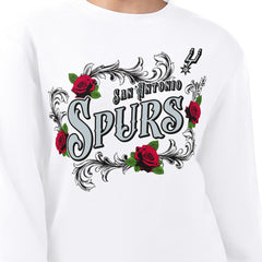 NBA - San Antonio Spurs G-III 4Her by Carl Banks Women's Roses Fleece Tri-Blend Sweatshirt - White