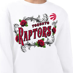 NBA - Toronto Raptors G-III 4Her by Carl Banks Women's Roses Fleece Tri-Blend Sweatshirt - White