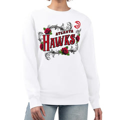 NBA - Atlanta Hawks G-III 4Her by Carl Banks Women's Roses Fleece Tri-Blend Sweatshirt - White