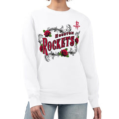 NBA - Houston Rockets G-III 4Her by Carl Banks Women's Roses Fleece Tri-Blend Sweatshirt - White
