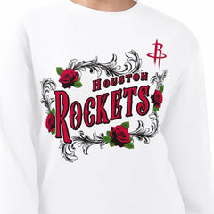 NBA - Houston Rockets G-III 4Her by Carl Banks Women's Roses Fleece Tri-Blend Sweatshirt - White