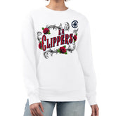 NBA - LA Clippers G-III 4Her by Carl Banks Women's Roses Fleece Tri-Blend Sweatshirt - White